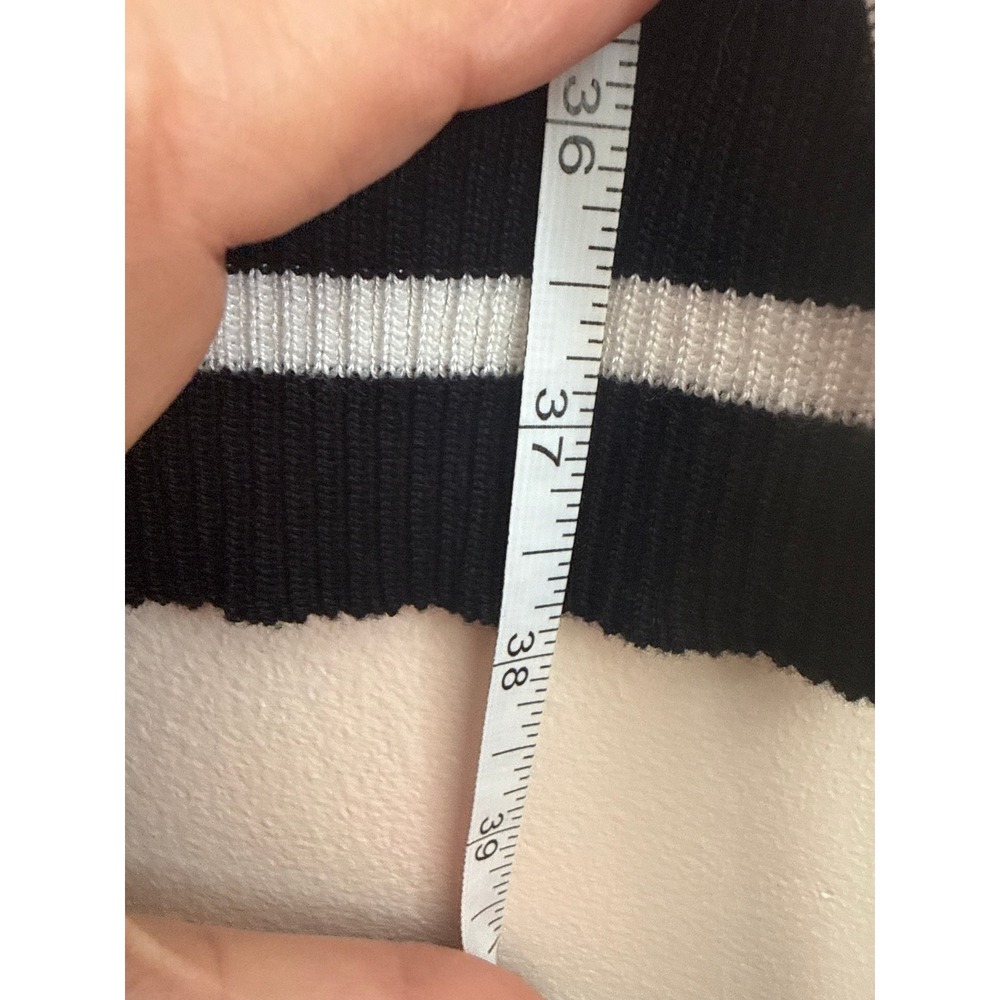 Charlotte Russe Womens Black White Striped Ribbed Bodycon Dress Medium - Picture 5 of 7